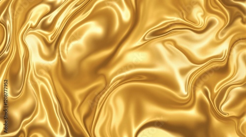 Luxury Shiny Golden Liquid Texture with Smooth Metallic Swirls

