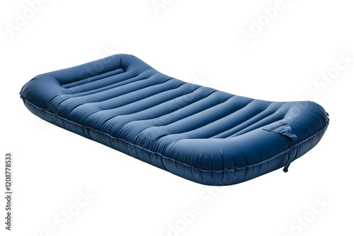 Comfortable inflatable mattress ideal for outdoor camping or lounging at home isolated on transparent background