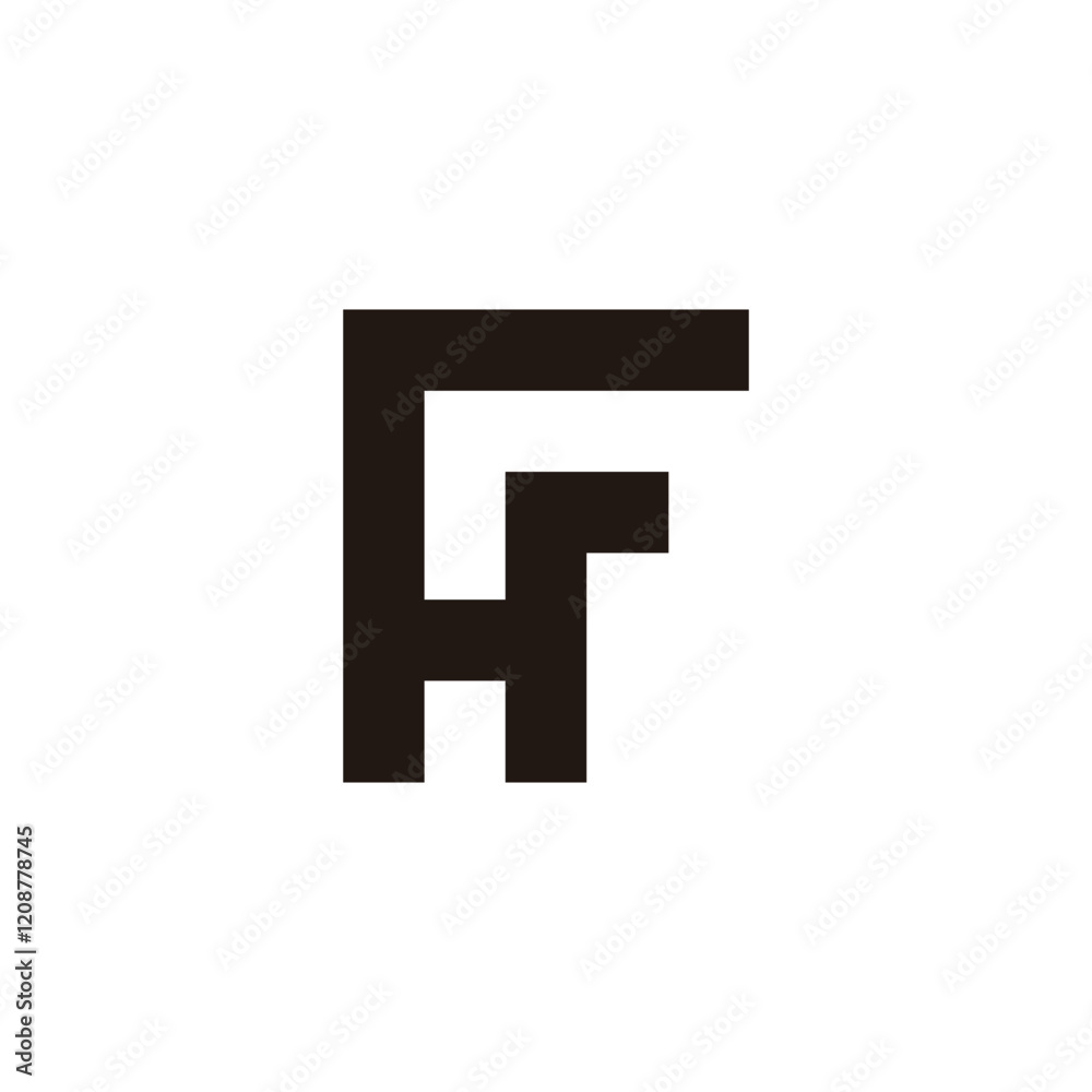 letter fh simple stripe geometric lines logo vector letter fh simple stripe geometric lines logo vector