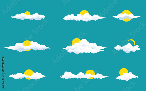 Sky Cloud template vector icon illustration design