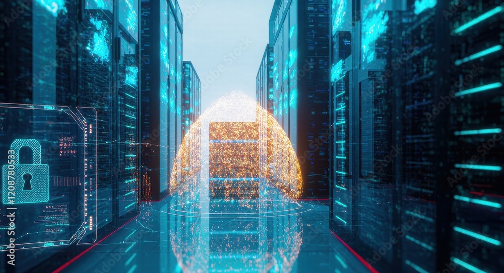 Obraz premium Digital Protection: Cybersecurity and Technological Innovation.