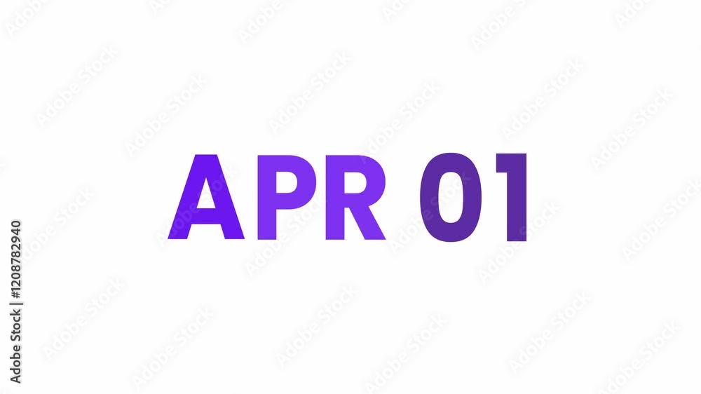 1st April calendar icon animation. Alpha matte with transparent background 4K resolution. 1st April calendar icon animation. Alpha matte with transparent background 4K resolution.