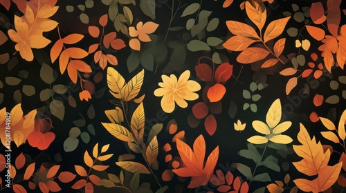 Autumn natural background. Illustration