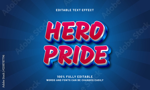 hero pride editable text effect with a hero and kids theme