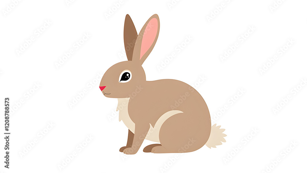 Happy Easter cartoon bunny, a cute spring animal vector illustration. Happy Easter cartoon bunny, a cute spring animal vector illustration.