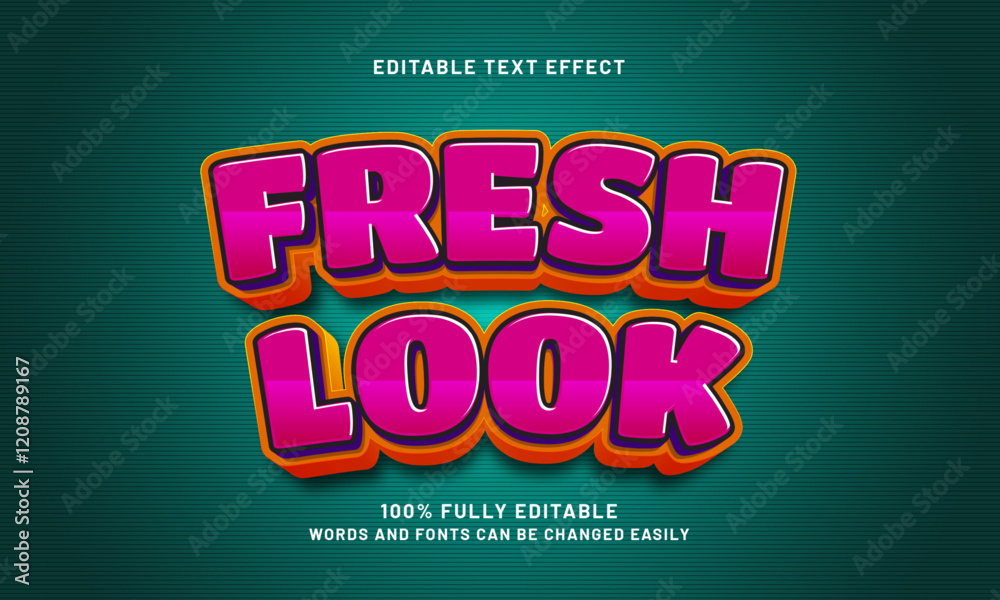Fototapeta premium fresh look editable text effect with a fresh and clean theme