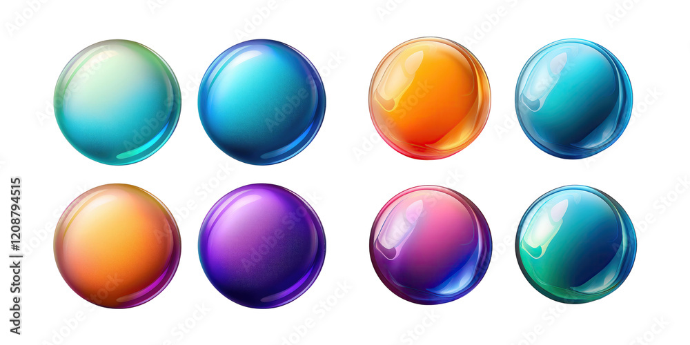 Vibrant Transparent Spheres on Black Background Vibrant Transparent Spheres on Black Background