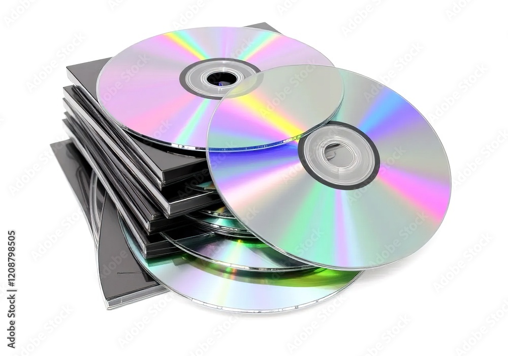 A stack of CDs with a blue and green disc in the middle AI generated A stack of CDs with a blue and green disc in the middle AI generated
