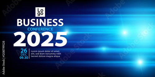 Banner to the online conference background. Web media event. Dynamic Background. Futuristic Poster for Corporate Meeting, Online Courses, Webinar, Seminar. Conference, Business Event Announcement.