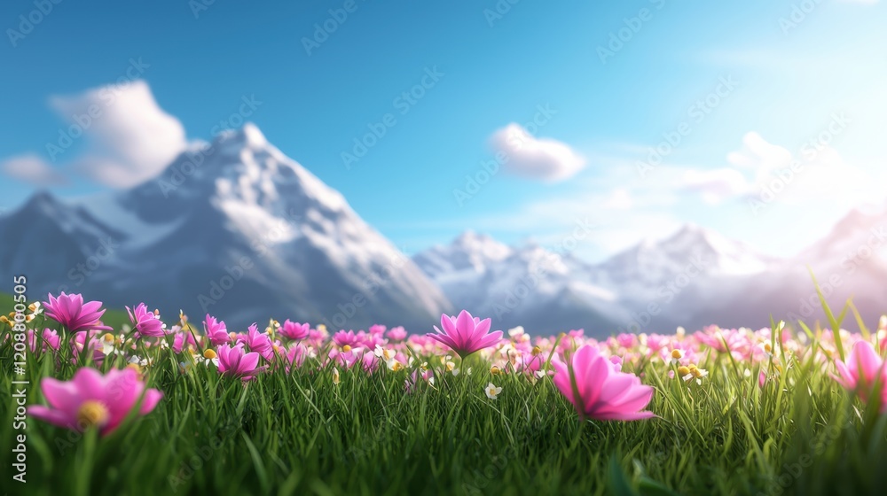 Obraz premium Colorful Nature and Flowers A field of colorful wildflowers in full bloom, creating a picturesque landscape of natural beauty and vibrant colors.