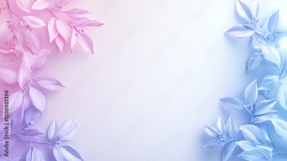 Naklejka premium Pastel Leaves Frame Blank Background Space