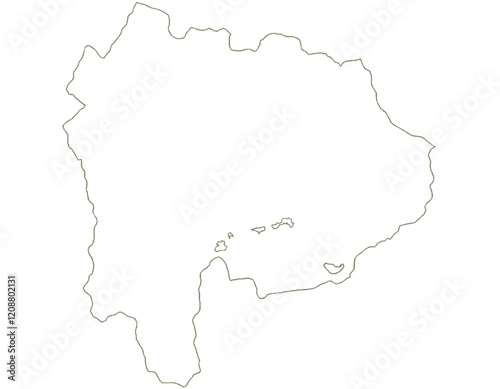 山梨県　地図　白　イラスト