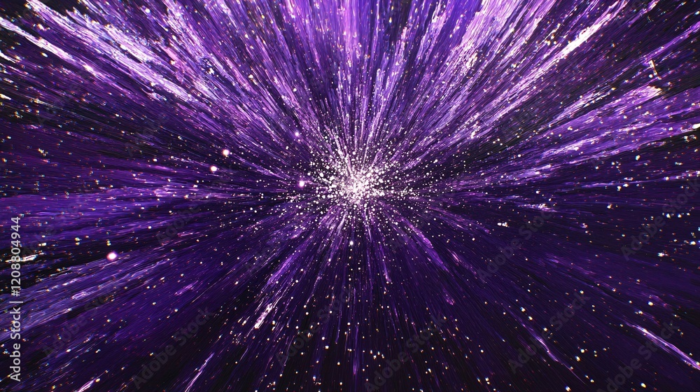 Abstract Purple Galaxy Explosion Radiating Light Abstract Purple Galaxy Explosion Radiating Light