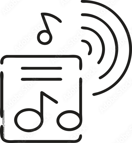 Vector music note icon design element, a blue musical symbol illustration