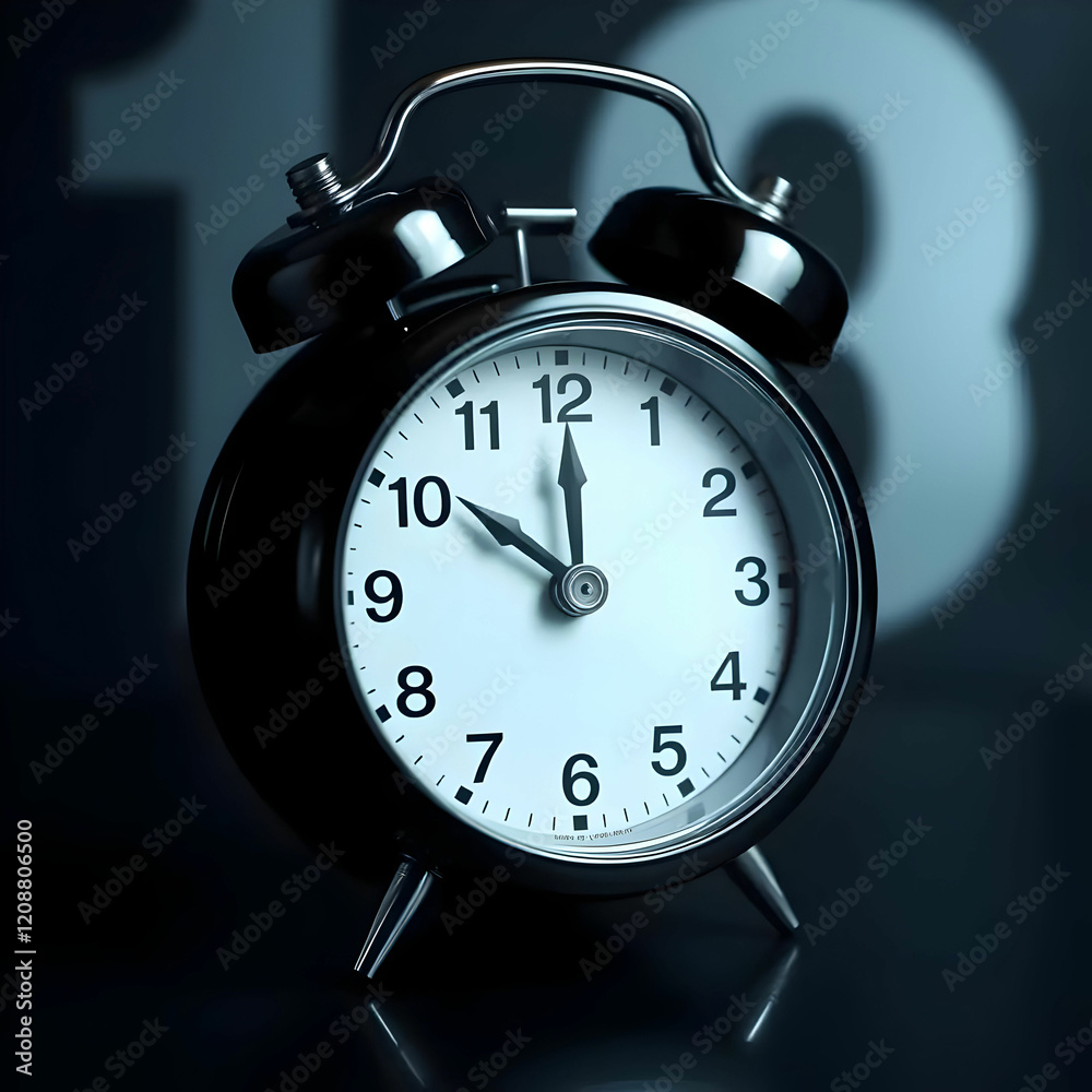 Naklejka premium Alarm black silver number background