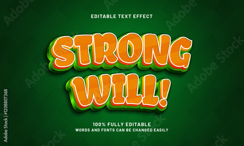 strong will editable text effect with a good and clean theme