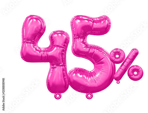 45 Percent Off Pink Balloon 3d Number photo