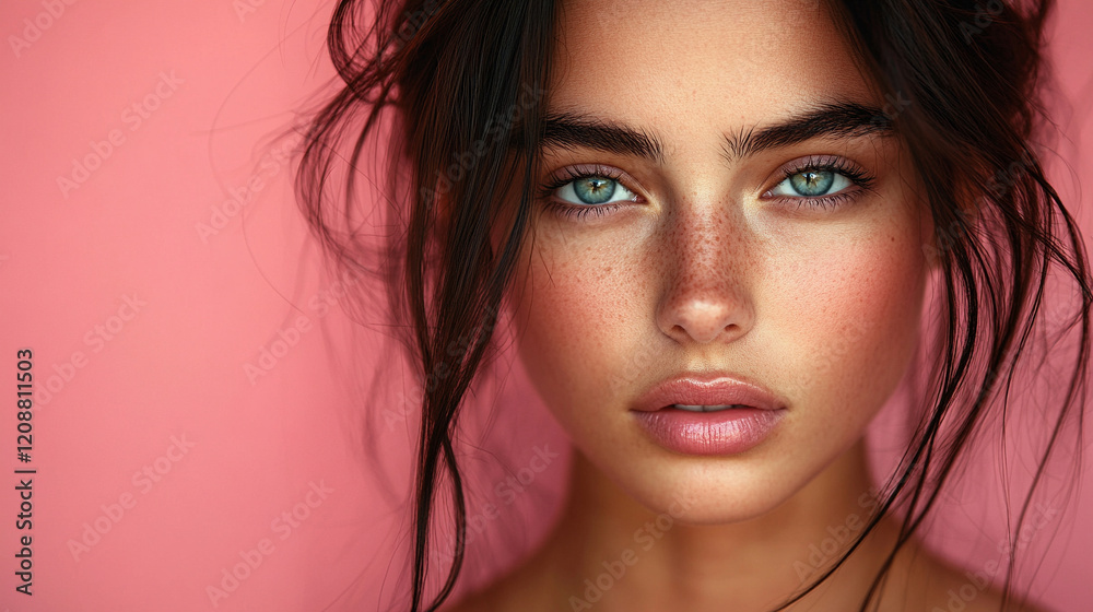 Portrait of a beautiful young woman with flawless, fresh skin, wearing a sleeveless body, emphasizing health and beauty, with a bright minimalistic background and clean, modern aesthetic
Portrait of a beautiful young woman with flawless, fresh skin, wearing a sleeveless body, emphasizing health and beauty, with a bright minimalistic background and clean, modern aesthetic