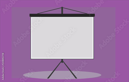 Picture of the device Used for making presentations. It consists of a purple background with alternating colors. and the presentation board as a backdrop

