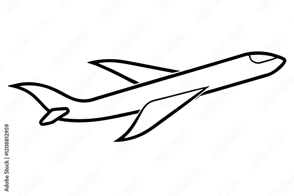 Minimalist Airplane Icon with Wing Design – Vector Illustration Minimalist Airplane Icon with Wing Design – Vector Illustration