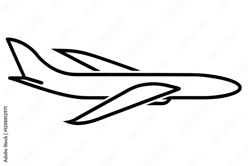 Minimalist Airplane Icon with Wing Design – Vector Illustration Minimalist Airplane Icon with Wing Design – Vector Illustration