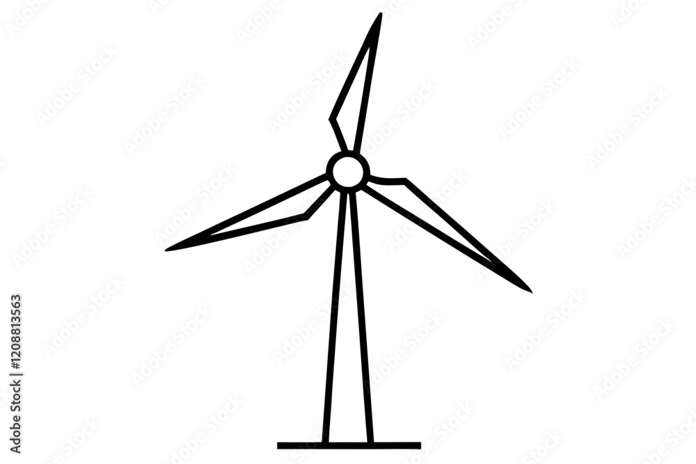 Stylized Wind Turbine Vector Illustration - Clean Energy Concept Stylized Wind Turbine Vector Illustration - Clean Energy Concept