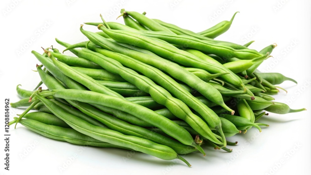 Green beans on a white isolated background, green beans, vegetables, Phaseolus vulgaris, healthy, fresh, organic, food Green beans on a white isolated background, green beans, vegetables, Phaseolus vulgaris, healthy, fresh, organic, food