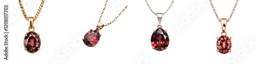 Exquisite ruby garnet and amethyst gemstone pendant necklaces showcased in an array of elegant ornamental jewelry designs  These captivating luxurious accessories feature intricate