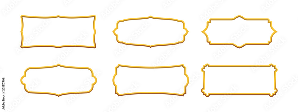 Set of decorative gold frame. Border design element. Vector illustration Set of decorative gold frame. Border design element. Vector illustration
