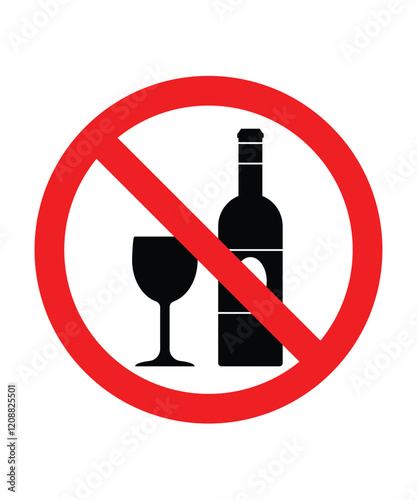 NO ALCOHOL sign stock illustration