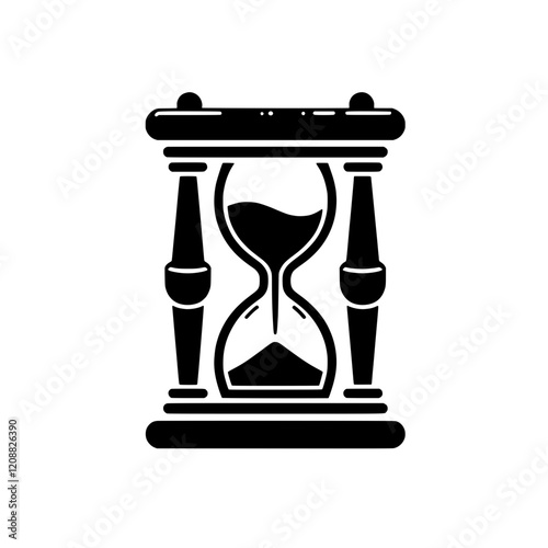 Time Passing:  A classic hourglass illustration, rendered in a simple yet elegant black silhouette, symbolizes the fleeting nature of time and the importance of making the most of each moment.