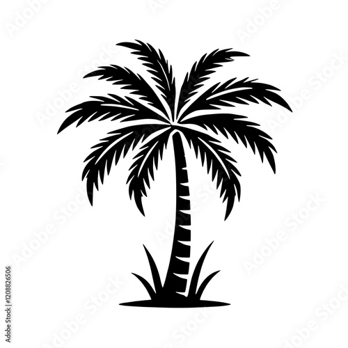 Silhouette Palm Tree: A simple yet powerful silhouette of a palm tree stands tall, evoking images of tropical landscapes, relaxation, and summer vacations.
