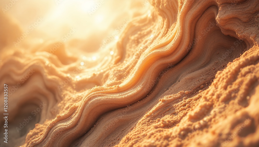 Obraz premium Golden Hour Sand Dunes: Textured Waves of Desert Serenity