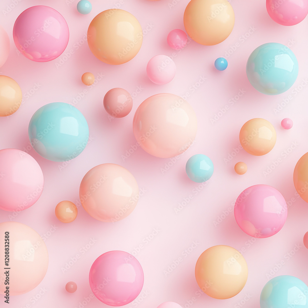 Soft pastel bubbles floating on light background, creating dreamy and playful vibe Soft pastel bubbles floating on light background, creating dreamy and playful vibe