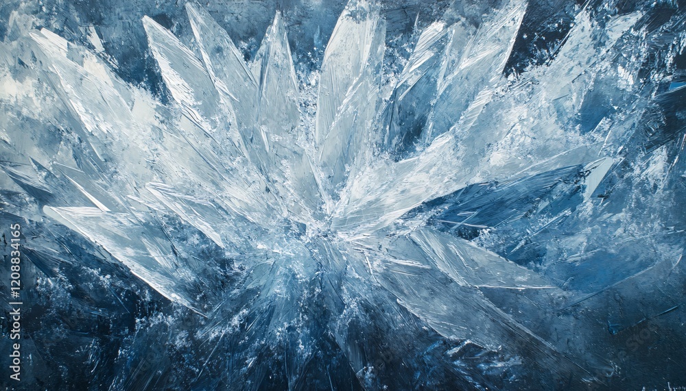 Obraz premium Abstract Blue and White Impasto Painting Texture