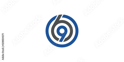 creative logo 
 069 with the concept of circles, vectors