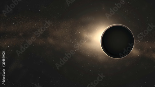 Celestial Nightscape, Realistic Starry Sky with Nebula, Milky Way, and Black Hole for Digital & Print Backgrounds