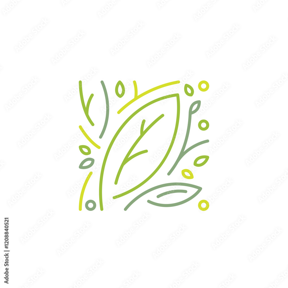 Obraz premium Leaf Nature Farm Plant Healthy Herbal Vegetable Life Icon Logo