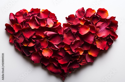 Wallpaper Mural Vibrant red rose petals artistically arranged into heart shapes, evoking passion, romance, and beauty, perfect for expressing love on special occasions.

 Torontodigital.ca