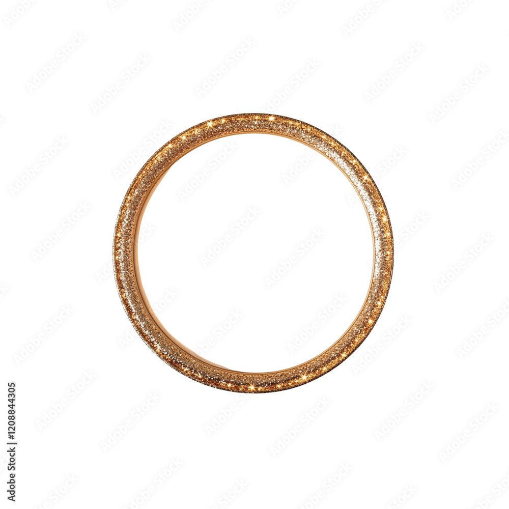 Shiny golden circle frame with star elements on white background. Shiny golden circle frame with star elements on white background.