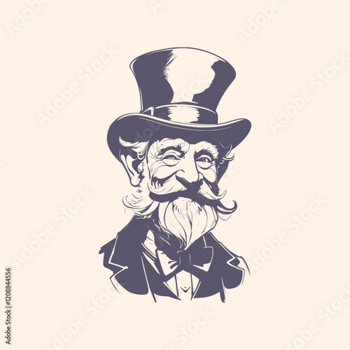 St. Patrick's day smiling leprechaun portrait. Saint Patrick's Day character leprechaun with beard and hat. Elf character for advertising. Ireland National Holiday.
