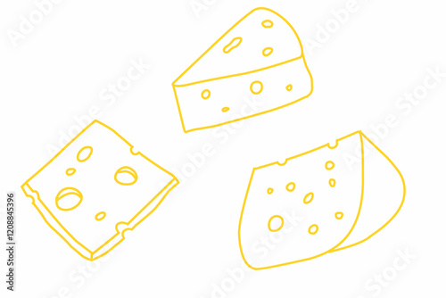 Cartoon Cheese doodle seamless pattern for background and packaging. Vector design. Various cheese design wallpaper
