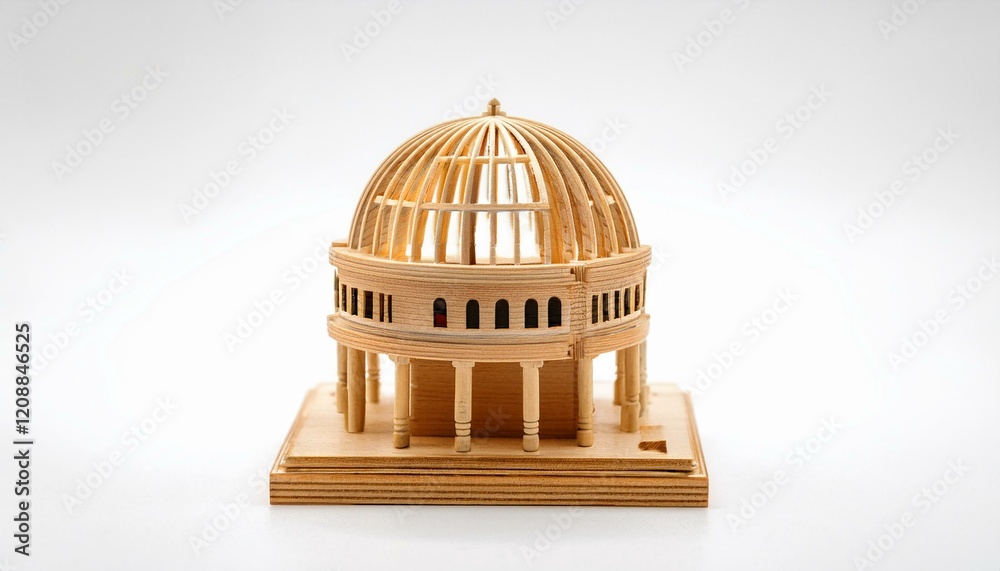 Obraz premium Intricate Wooden Model of a Domed Structure
