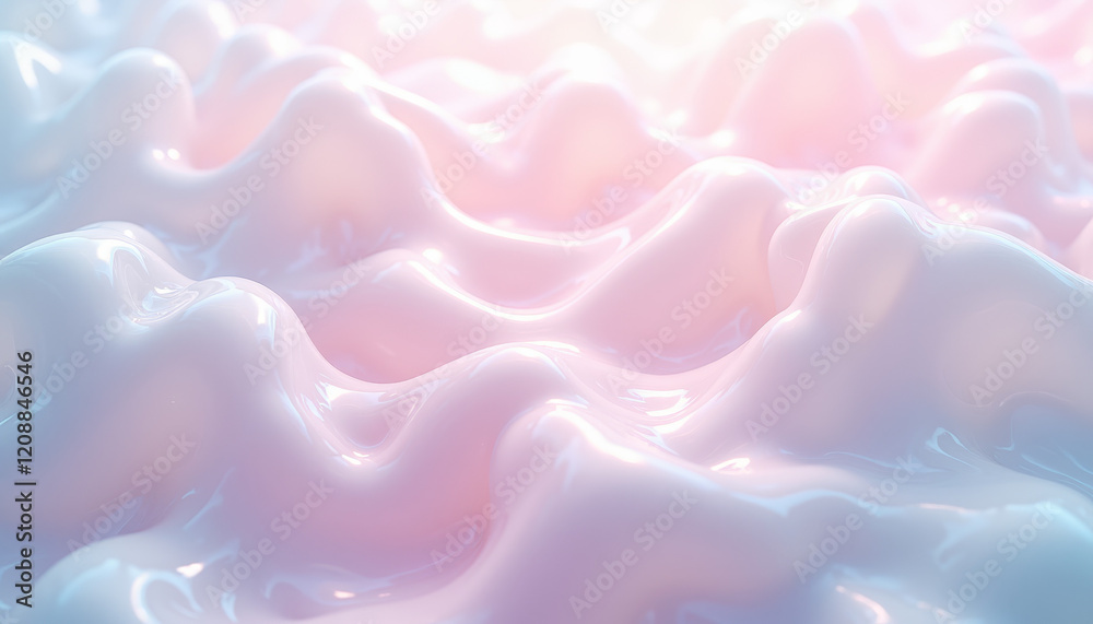 Obraz premium Pink and White Jelly Texture with Soft Light and Fluid Waves
