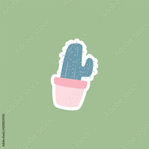 cactus sticker illustration