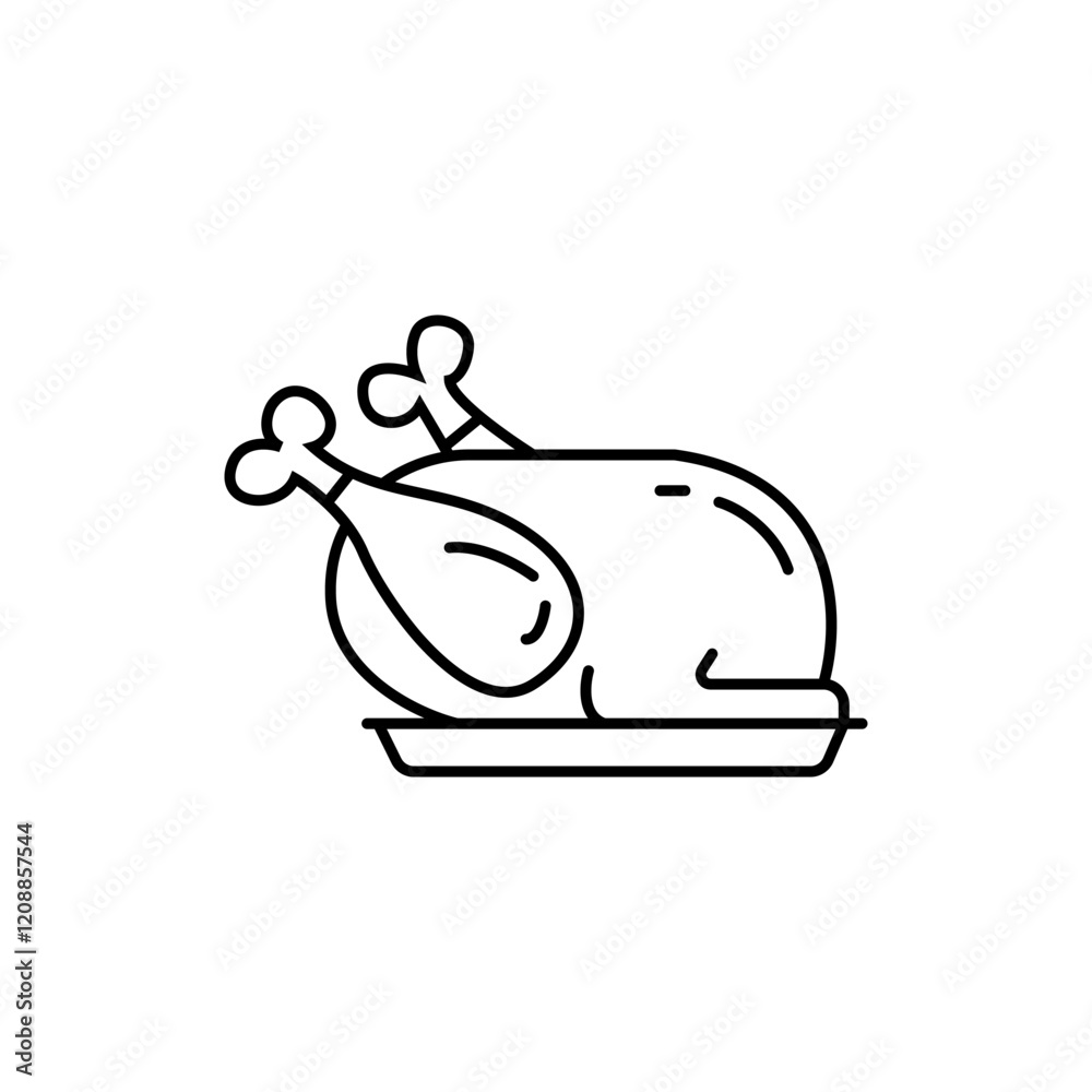 Grilled chicken icon on white background Grilled chicken icon on white background