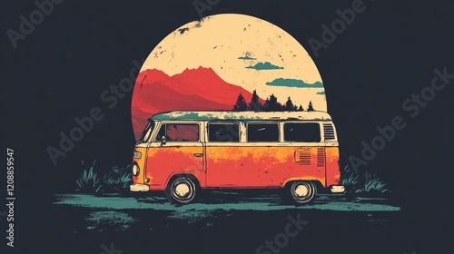 Vanlife inspired t shirt, logo photo