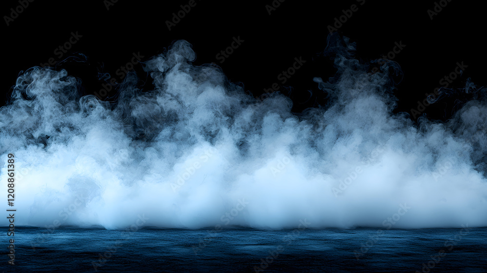 Obraz premium wispy white smoke billowing across a black backdrop. The smoke creates a dramatic and ethereal effect, perfect for adding a touch of mystery to your creative projects