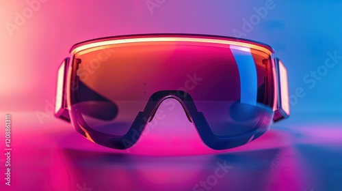 Futuristic eyewear with vibrant hues create a sense of modern design and innovative technology photo