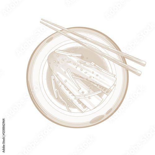 Vector Illustration Logo Line art Cucumber Kimchi Oi Sobagi